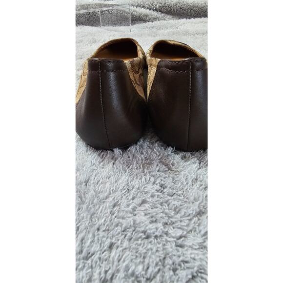 COACH Women's Signature Brown Jacquard Chelsea Slip-On Ballet Flat Sz 10 - Picture 4 of 7